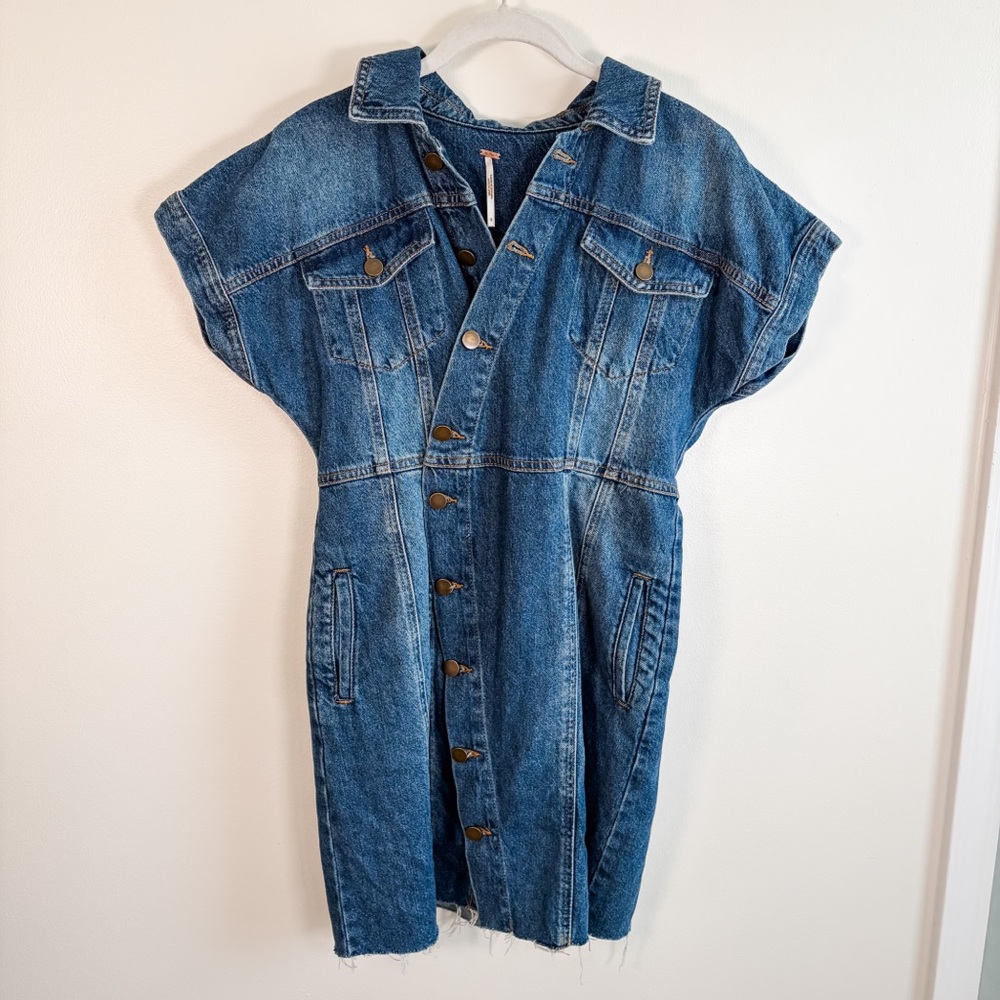 Free People The City Mini Denim Dress - Picture 13 of 16
